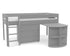 Uno Grey Midsleeper With Pull Out Desk And 3 Drawer Chest